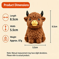 Jouet à presser en forme de vache des Highlands, motif dessin animé mignon, avec son craquant, anti-stress, cadeau animal, boîte surprise