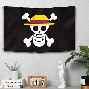 Bandiera Anime Jolly Roger 3x5 Ft con Occhielli in Ottone OEM ODM Bandiera Pirata Cappello di Paglia <span class=keywords><strong>One</strong></span> <span class=keywords><strong>Piece</strong></span> - Product Image 2