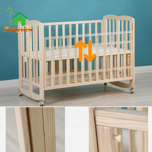 Nuevo Tipo de cuna de madera de pino macizo de tamaño completo, cuna convertible 2 en 1 con cuna de bebé de madera móvil multifunción - Product Image 2