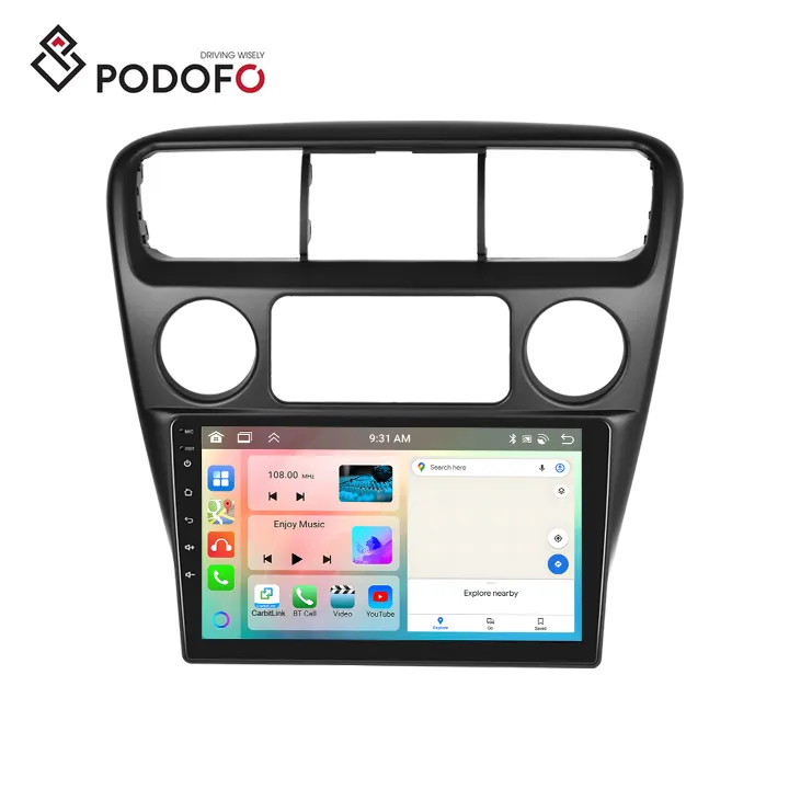 Podofo Androidカーステレオ4 + 64G 9インチカーラジオCarplay Android Auto for Honda Accord 6th 2003 IPS DSP GPS Wholesale