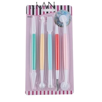 Kit de Sculpture en argile plastique, outils de modelage, en argile polymère, glaçage, avec coupe-treillis, décoration de gâteau, 5 pièces