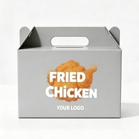 Boîte en carton alimentaire personnalisée de qualité alimentaire, boîte d'emballage biodégradable pour poulet frit à emporter, boîte en carton écologique avec poignée