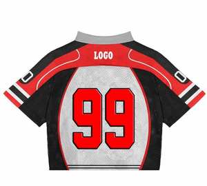 Maillots de football et de basketball personnalisés à épaules tombantes, impression numérique de haute qualité, surdimensionnés, en Spandex/Coton, kits OEM pour hommes - Product Image 4