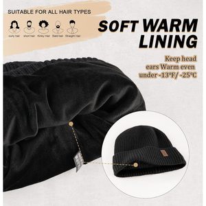 Premium Unisex in pile foderato accessori per sport invernali berretto caldo in maglia con risvolto per uomo e donna - Product Image 3