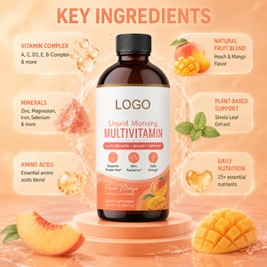 Meilleures multivitamines végétaliennes OEM, naturelles, sans sucre, complexe de vitamines et de minéraux, Nutricost Multivitamines liquides pour femmes - Product Image 3