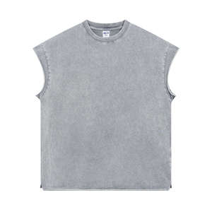 Camiseta sin Mangas Casual de Punto Transpirable de Poliéster/Algodón Estilo Vintage para Hombre, Venta al por Mayor Personalizada - Product Image 4