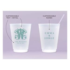 Vasos de Plástico Personalizados, Reutilizables, Resistentes al Agua, Flexibles, Antirrotura, Estilo Romántico, Recuerdos de Boda Modernos - Product Image 4