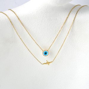 Collier superposé en acier inoxydable plaqué or 18 carats, imperméable, à motif papillon, pour femmes - Product Image 4