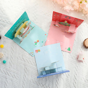 3D Merry Christmas Greeting Card Set New Stocking Stuffers Blank Envelope Party Birthday Gift - Product Image 3
