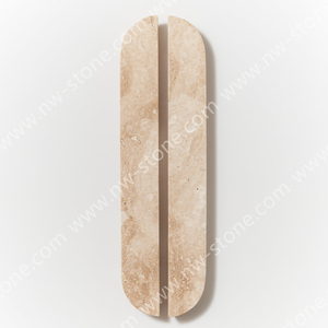 NANWEI Stone Handcrafted Travertine <strong>Marble</strong> <strong>Handle</strong> Long Rounded Pull for Luxury Custom Cabinets - Product Image 4