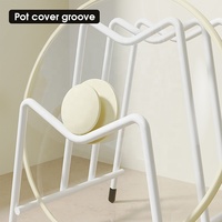 Support de Présentation Blanc en Fil Métallique pour Assiettes – Présentoir Chevalet pour Comptoir de Cuisine, Armoire, Table à Manger, Organisateur de Vaisselle