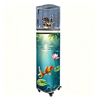Vitrine LED cylindrique flexible couleur P1.8 P2.5 GOB avec roues mobiles pour salles d'exposition, centres commerciaux et boutiques