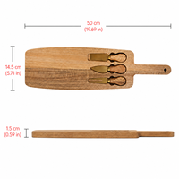 Planche à charcuterie en bois personnalisée, vente en gros directe usine, avec 3 couteaux à fromage, supports vierges pour gravure laser, pour détaillants de produits alimentaires gastronomiques
