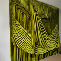 OUGE Green Velvet Church Backdrop Drapes Curtains Designs Decoration Design for Wedding Party Decoration Event
