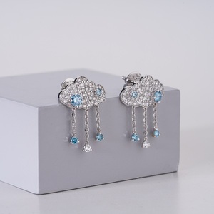 ต่างหูเพชรเพาะเลี้ยงในห้องปฏิบัติการทองคำแท้ 14K ระดับพรีเมียมสำหรับผู้หญิง เครื่องประดับหรูหราพร้อมเพชรระยิบระยับและเสน่ห์เหนือกาลเวลา - Product Image 3