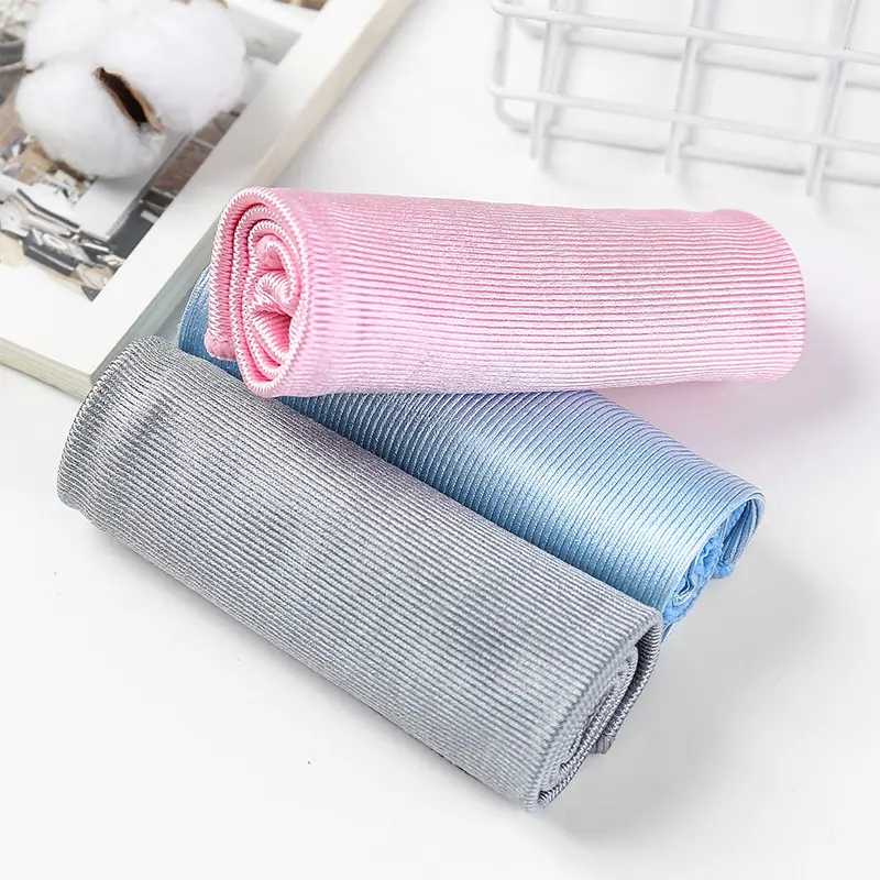 Serviette de nettoyage en verre non pelucheux Chiffon de nettoyage en microfibre Serviettes de cuisine ultra absorbantes