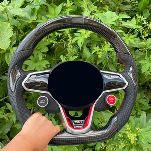 Volant en fibre de carbone avec LED compatible avec VW MK8 Touareg Variant GTD MK7 MK6 R-Line CC Jetta GTI <span class=keywords><strong>GTE</strong></span> R Polo Tiguan Passat Scirocco - Product Image 2