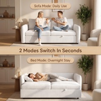 Sofá Cama Extraíble de Tela Moderno en Forma de L, Sofá Convertible con Otomana de Almacenamiento para Sala de Estar o Habitación de Invitados