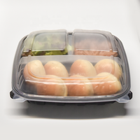 Boîte à lunch jetable RESG 9x9x3 pouces 1200ml, compatible micro-ondes, en plastique PP, pour emporter