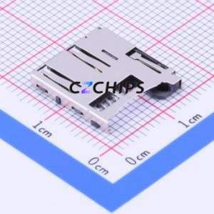 TF-101B SD Card / Memory Card Connector SMD Connector Self-Return Type MicroSD Card (TF Card) Card Holder 1.85mm - Product Image 1