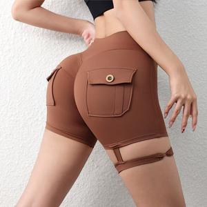 OEM Nuevos pantalones de yoga para <span class=keywords><strong>mujer</strong></span> Pantalones cortos de moda ajustados a la cadera de alta elasticidad sin costuras Salida de fábrica. - Product Image 1