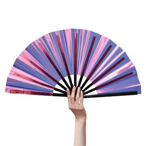 Abanicos Plegables de PVC de Color Sólido Personalizados para Decoración del Hogar, Bodas, Fiestas y Bailes de Verano, Artesanías de Plástico Hechas a Mano - Product Image 2