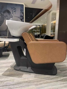Sillón de Peluquería Moderno de Cuero, Silla Hidráulica para Lavado de Cabello, Altura Ajustable, Giratoria, Mueble de Barbería - Product Image 3
