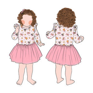 Venta caliente Top Cute Style Dress Girls <span class=keywords><strong>Ghost</strong></span> Print Tulle Flutter Vestido de manga larga Adecuado para el uso diario - Product Image 2