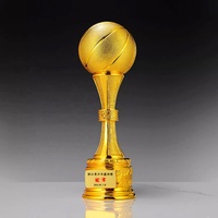 Trophée en résine de haute qualité pour football, basketball, golf – Design personnalisé, trophée commémoratif doré – Produit en stock