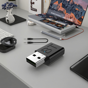 2in1 mini stereo cho bluetooth 5.0 âm thanh <span class=keywords><strong>Receiver</strong></span>/<span class=keywords><strong>Transmitter</strong></span> AUX RCA USB 3.5 mét jack thép <span class=keywords><strong>TV</strong></span> <span class=keywords><strong>PC</strong></span> Car Kit với bộ chuyển đổi không dây - Product Image 4