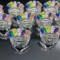 Bague commémorative personnalisable en cuivre de haute qualité avec zircon rond créé en laboratoire pour hommes/femmes, design cœur tendance