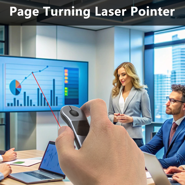 Air Mouse Presentation Remote Clicker Motion Sensing Laser Pointer for PowerPoint Keynote Google Slides Office Presenter