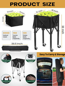 Oem Lichtgewicht Tennisbal Pickleball Hopper Basket Sport Aluminium Opvouwbare Tennisbalkar - Product Image 5