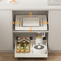 Étagère de cuisine en métal sans poinçonnage, extensible sur quatre côtés, sous l'évier, pour organiser les épices
