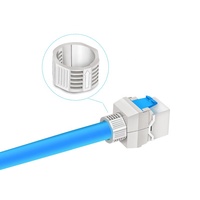 Modul Keystone Cat8 Linkwylan RJ45 Terproteksi untuk Kabel Cat8, Pelat Penutup Panel Patch Kosong, Konektor Ethernet