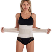 Ceinture de maintien abdominale post-partum pour femme, gaine amincissante respirante en tissu crocheté à contrôle moyen