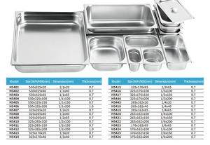 Bacs Gastronorm en acier inoxydable <span class=keywords><strong>de</strong></span> 1,0 mm d'épaisseur, robustes, taille complète, pour cuisine commerciale, restaurant, restauration - Product Image 4