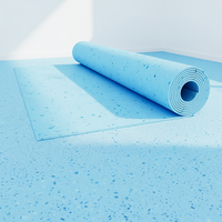 Rouleaux de revêtement de sol en vinyle PVC homogène antidérapant de 2,0 mm et 3,0 mm d'épaisseur pour hôpitaux et hôtels, utilisation intérieure imperméable