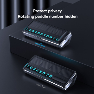 Plaque de numéro de téléphone <span class=keywords><strong>portable</strong></span> <span class=keywords><strong>temporaire</strong></span> pour voiture, recharge solaire, vente chaude, dissimule la confidentialité - Product Image 5