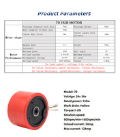 Moteur à aimant permanent sans balais 24V-36V 70mm avec roue en PU, télécommande, planche à roulettes électrique, longboard 150W-300W