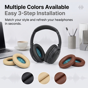Coussinets d'oreille en cuir pour casques <span class=keywords><strong>Bose</strong></span> QuietComfort QC35 II, QC35, QC45 – Coussinets de remplacement professionnels pour écouteurs - Product Image 6