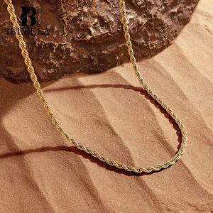 Collares de Cadena Torcida Personalizados de Joyería Fina Hip Hop para Hombre al Por Mayor, Cadena de Cuerda con Corte de Diamante en Plata de Ley 925 Sólida para Mujer - Product Image 1