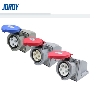 ซ็อกเก็ตอุตสาหกรรมแบบติดตั้งบนพื้นผิว JORDY JD123X 3P 32A 230V เฟสเดียว IEC60309 IP44 ขั้วต่อกันน้ำสีน้ำเงินทำจากทองเหลือง - Product Image 4