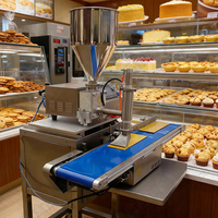 Machine de remplissage automatique portable ZD200E-A avec convoyeur 20x100cm pour petites productions de pâtisseries, cupcakes, beignets, crèmes et garnitures