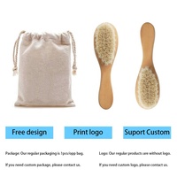 Brosse à cheveux pour bébé en bois de haute qualité, à poils de chèvre, petite, marque privée