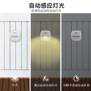 Human Body <b>Sensor</b> Night <b>Light</b> Square LED Warm White Rechargeable USB Corridors Hallways - Product Image 3