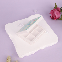 Palette de fards à paupières vide en plastique, personnalisable, avec miroir compact carré, emballage cosmétique multi-compartiments à marque privée