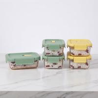 Boîte à lunch en verre résistante aux hautes températures avec couvercle à rabat, hermétique, écologique, compatible micro-ondes et lave-vaisselle, pour la cuisine et le bureau