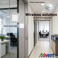 Interruptor de Pared Inalámbrico Inteligente Advent FH861-043-2 con Wi-Fi, Regulable, Control Remoto, IP44 Impermeable, Compatible con la Aplicación Smart Life, para Reino Unido/EE. UU.