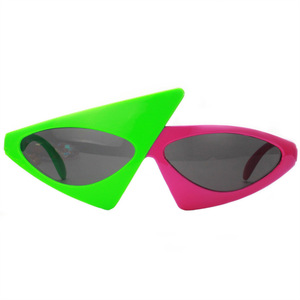 Novità verde rosa Patchwork occhiali da sole triangolari asimmetrici da ballo per feste occhiali da Bar Roy Purdy stesso stile occhiali Hip-Hop - Product Image 3